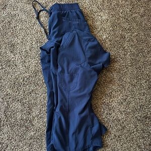 Navy blue Heart Soul XS scrub set
